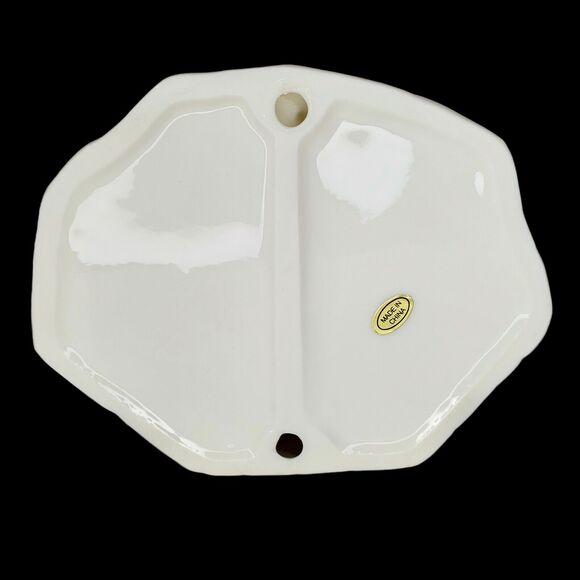 Santa Elf Toy Workshop White Gold Christmas Porcelain North Pole - Picture 8 of 8